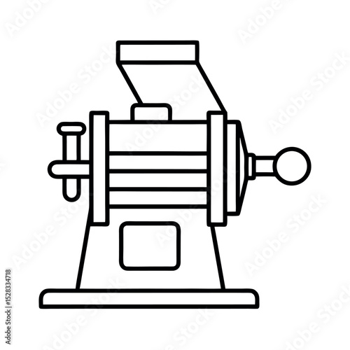 Thread Grinding Machine Sketch Line Art Vector