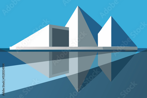 Angular Concrete Structure Cartoon Animation Background Vector illustration