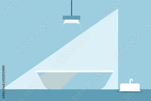 Bright White Bathroom Cartoon Animation Background Vector illustration