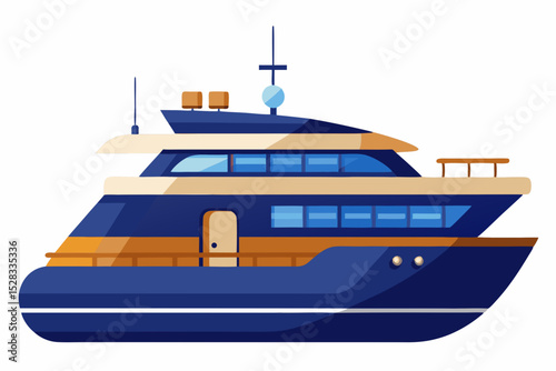 Nautical Yacht Interior Cartoon Animation Background Vector illustration