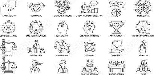 Chemistry, Laboratory Safety line icon set. Vector pictograms of scientific research, chemical experiments, lab equipment, molecule science, microscope, chemist