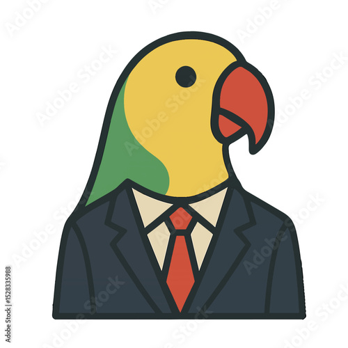 parrot in a business suit animal vector on a white background
Vector animal in a suit on a white background