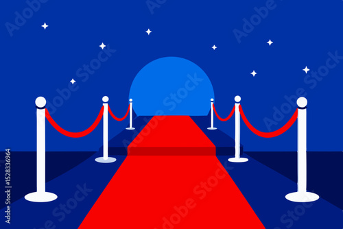 Film Festival Red Carpet Cartoon Animation Background Vector illustration