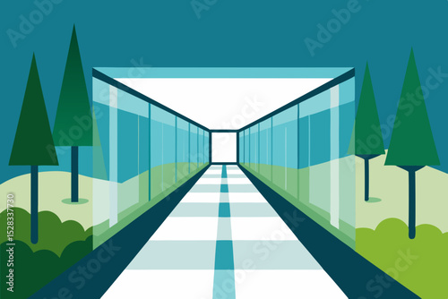 Transparent Walkway Cartoon Animation Background Vector illustration