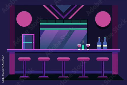Nightclub Bar Cartoon Animation Background Vector illustration