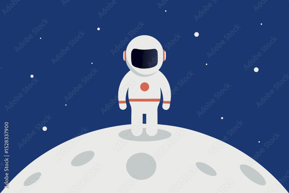 Fototapeta premium Moon Landscape Cartoon Animation Background Vector illustration