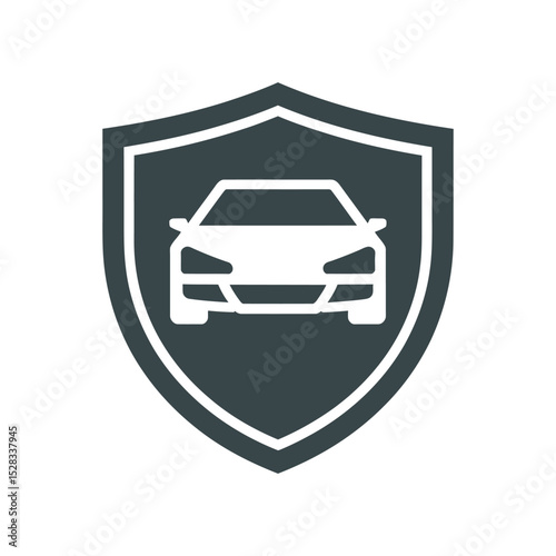 Car Insurance Shield Icon Symbolizing Automotive Protection and Safety Representing Vehicle Security and Assurance for Peace of Mind on the Road