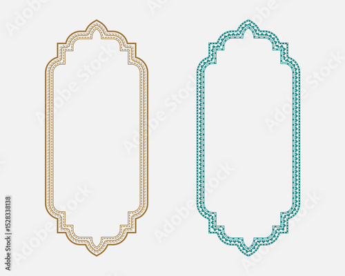  Islamic floral border text box for ramadan, wedding, Iranian invitation and cover designs