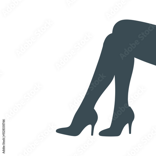Elegant Silhouette of Woman s Legs Wearing High Heels Fashionable and Stylish Design for Various Creative Projects and Designs