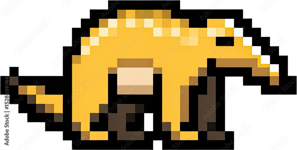 Obraz premium Pixel Art Anteater: Golden Hues, 8-Bit Charm