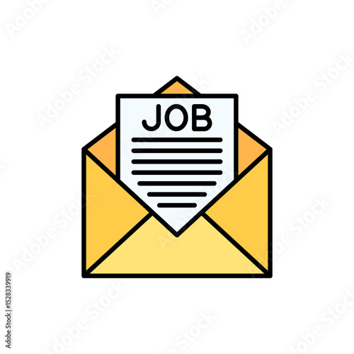 Job offer email notification icon illustration design graphic