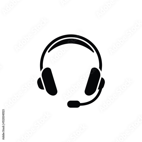 Professional Headset Icon Support, Communication, and Customer Service