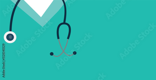Panoramic background medical specialized clothing doctor - Vector illustration