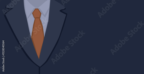 Panoramic design web background formal suit with tie, space for advertising text - Vector illustration