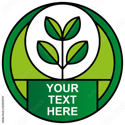 Green eco icon template, eco logo vector template with editable text, logo template with plant icon, plant logo vector template, gardening company logo template