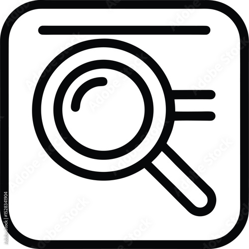 Search Outline Icon: Magnify Symbol

