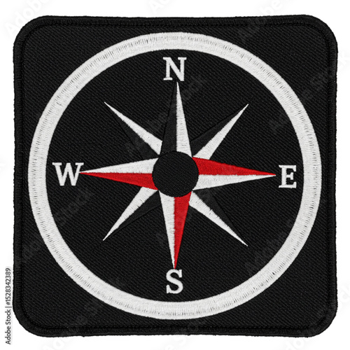 Adventure Badge: Embroidered compass patch for outdoor enthusiasts