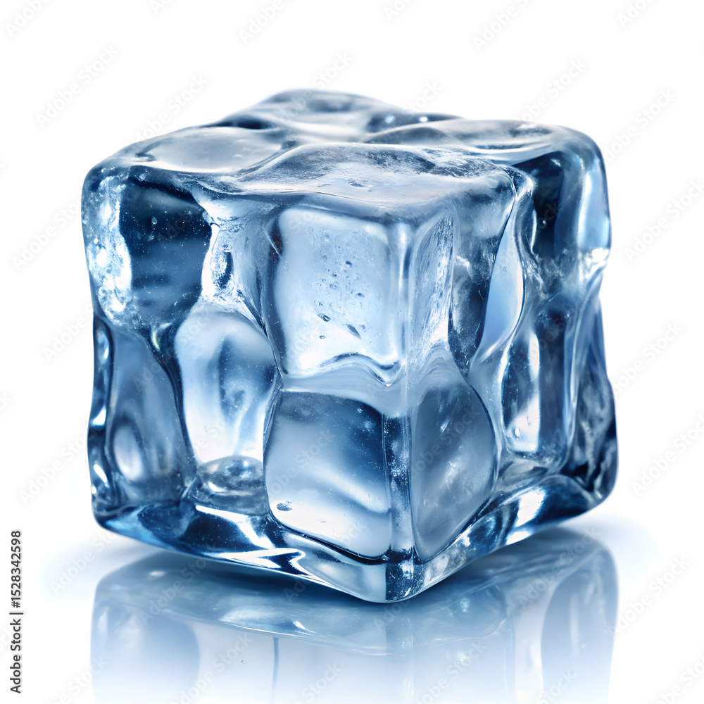 Obraz premium Ice cube isolated frozen crystal element