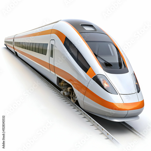 Modern highspeed train orange white design sleek fast transportation