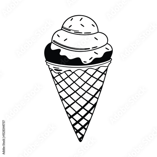 Modern Ice Cream Logo Design – Minimalist Vector Badge for Dessert Shops & Cafés Ice cream logo clipart set. Colorful cone ice cream icon clip art in pictogram style vector illustration color pastel	