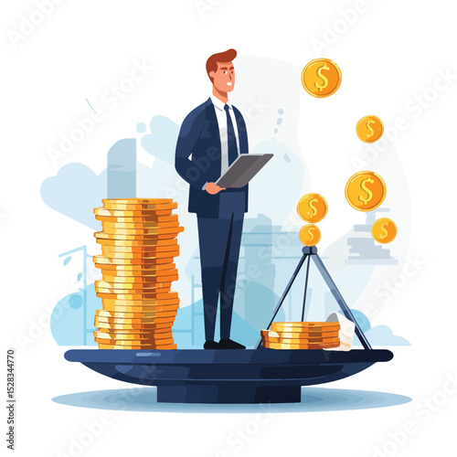 Professional Financial Balance and Saving Money Concepts for Business and Personal Finance