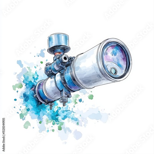 A detailed illustration depicts a sophisticated water meter installation device for precise home water consumption monito and efficient resource management.