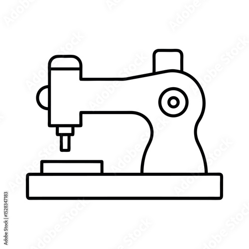 Semi Automatic Lathe Outline Line Art Vector Drawing