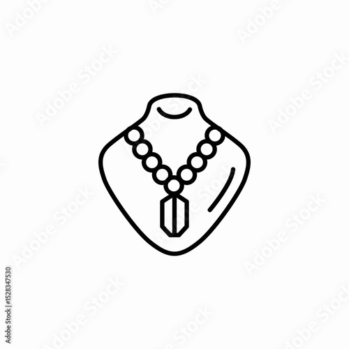 beaded necklace icon sign vector