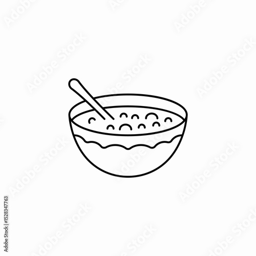breakfast cereal bowl icon sign vector