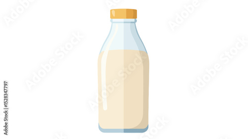 Modern Flat Vector Icon of Milk Bottle for Creative Designs