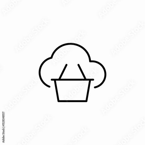 cloud basket icon sign vector