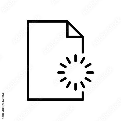 Remote Work Concept Illustration Featuring Document and Loading Icon  
