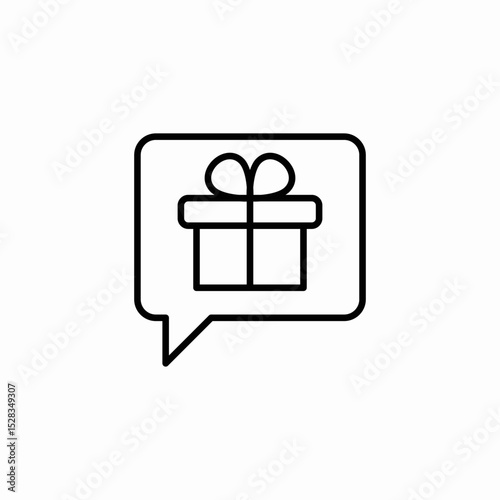 gift message icon sign vector