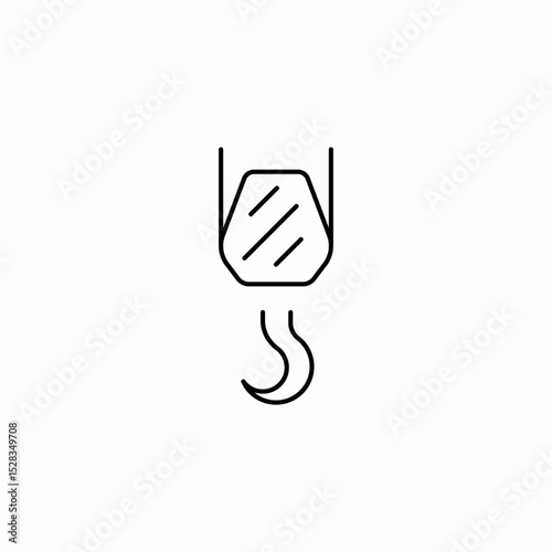 hook crane icon sign vector