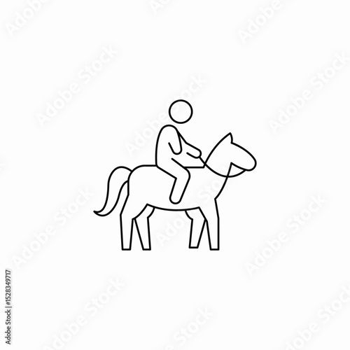 horse rider icon sign vector