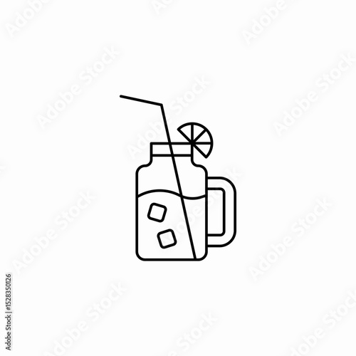 juice mason jar icon sign vector
