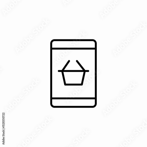 mobile shopping icon sign vector