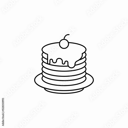pancakes syrop icon sign vector
