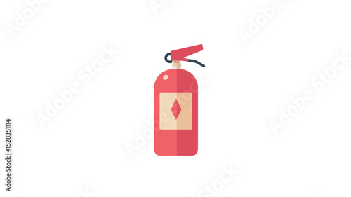 Modern Flat Fire Extinguisher Icon Vector Illustration for Safety and Emergency Services