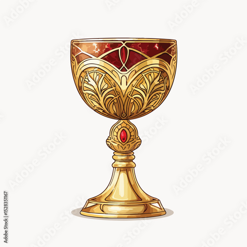 Exquisite Holy Chalice Isolated Vector Illustration for Religious Designs