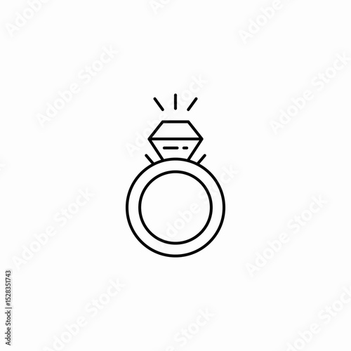 ring diamond icon sign vector
