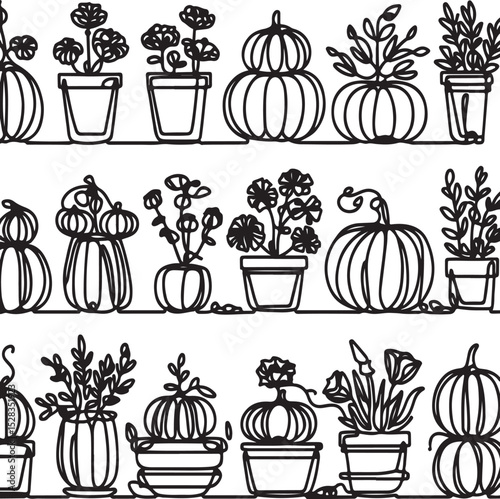 Minimalist Halloween Pumpkin in a Flower Pot