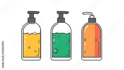 Liquid Soap Bottle Line Icon Vector Illustration