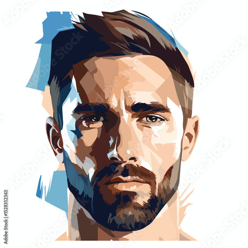 Professional Vector Illustration of Man's Face for Graphic Design Projects