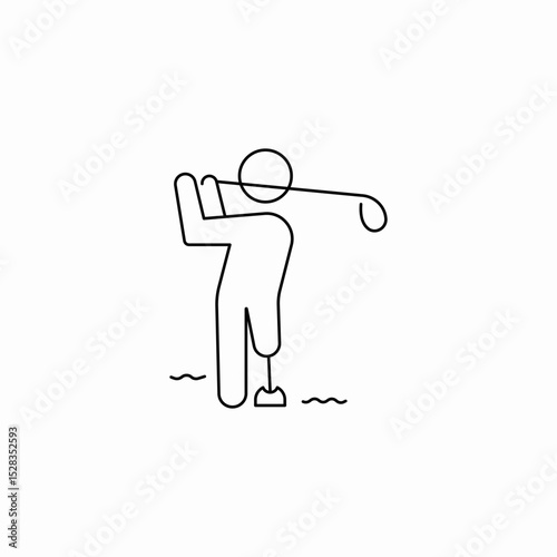 tennis player impaired icon sign vector