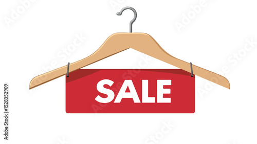 Modern Sale Sign Clothes Hanger Vector Illustration for Graphic Design Projects