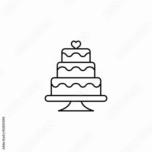 wedding cake icon sign vector