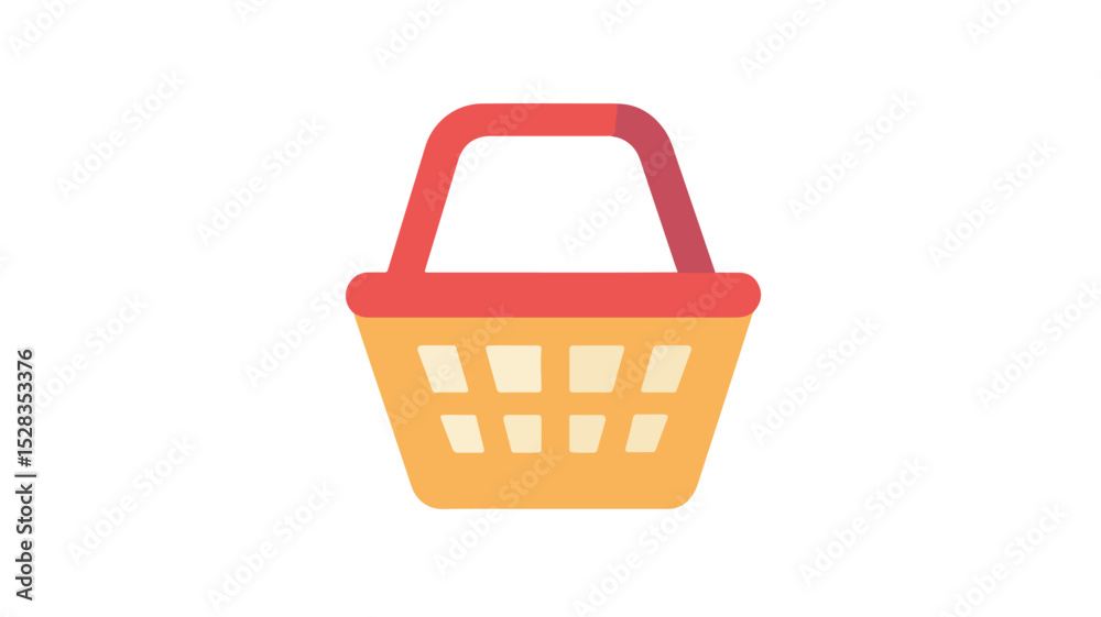 Fototapeta premium Modern Shopping Basket Flat Icon Vector for E-commerce Websites and Apps