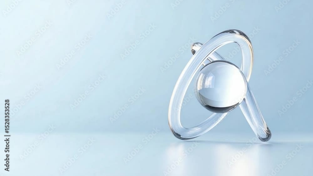 Transparent 3D Artistic Display: An abstract artistic piece of glass gracefully placed on a serene blue background, showcasing a unique three-dimensional design, a blend of minimalism, elegance. Transparent 3D Artistic Display: An abstract artistic piece of glass gracefully placed on a serene blue background, showcasing a unique three-dimensional design, a blend of minimalism, elegance.