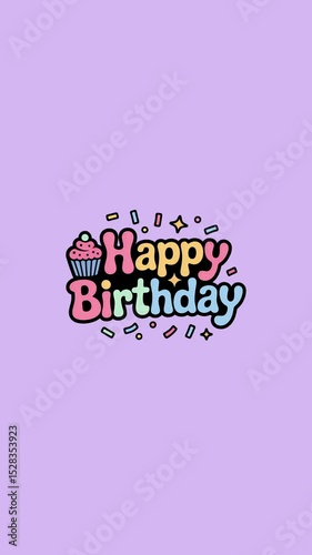 Loop vertical video Happy Birthday